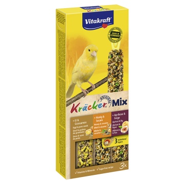 Vitakraft Kracker Trio Mix με Αυγό, Μέλι & Βερίκοκο για Καναρίνια 3τμχ