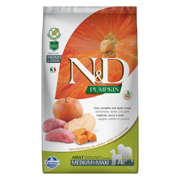 N&D Pumpkin Dog Adult Medium-Maxi με Αγριόχοιρο, Κολοκύθα & Μήλο 12kg