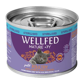 Wellfed Sterilised Mature 7+ Πουλερικά & Βρώμη σε Πατέ 200gr