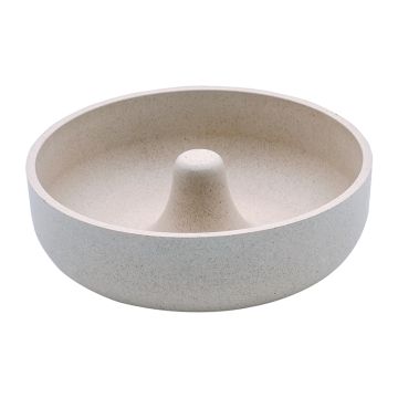 Pet Μπολ Μπαμπού Slow Feeder Μπεζ 17cm