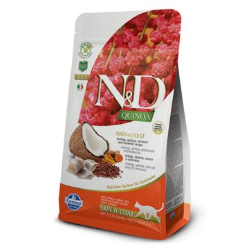 N&D Quinoa Cat Skin & Coat με Ρέγγα 1.5kg