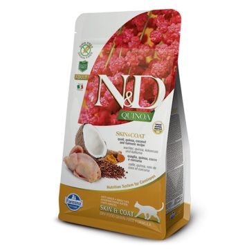 N&D Quinoa Cat Skin & Coat με Ορτύκι 1.5kg