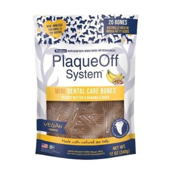 Plaque Off Mini Dental Bones Με Μπανάνα & Φυστικοβούτυρο 340gr