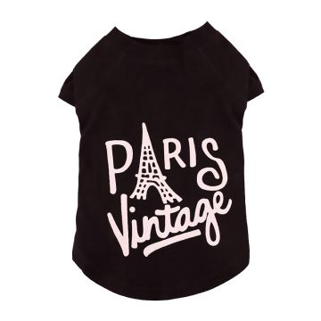 Pet Μπλούζα Σκύλου Paris Vintage Black M 28cm